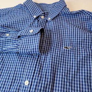 Vineyard Vines,‎ Blue Check Long Sleeve Shirt, Slim Fit, M